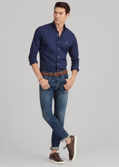 Men's Polo Ralph Lauren Poplin Shirts | 586103LSY